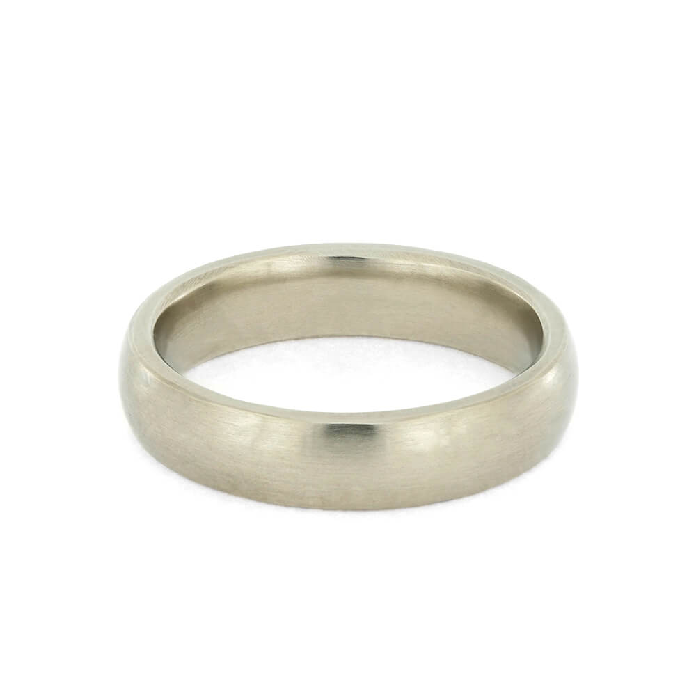 Round White Gold Wedding Band with Matte Finish, All Metal Ring-3845 - Jewelry by Johan