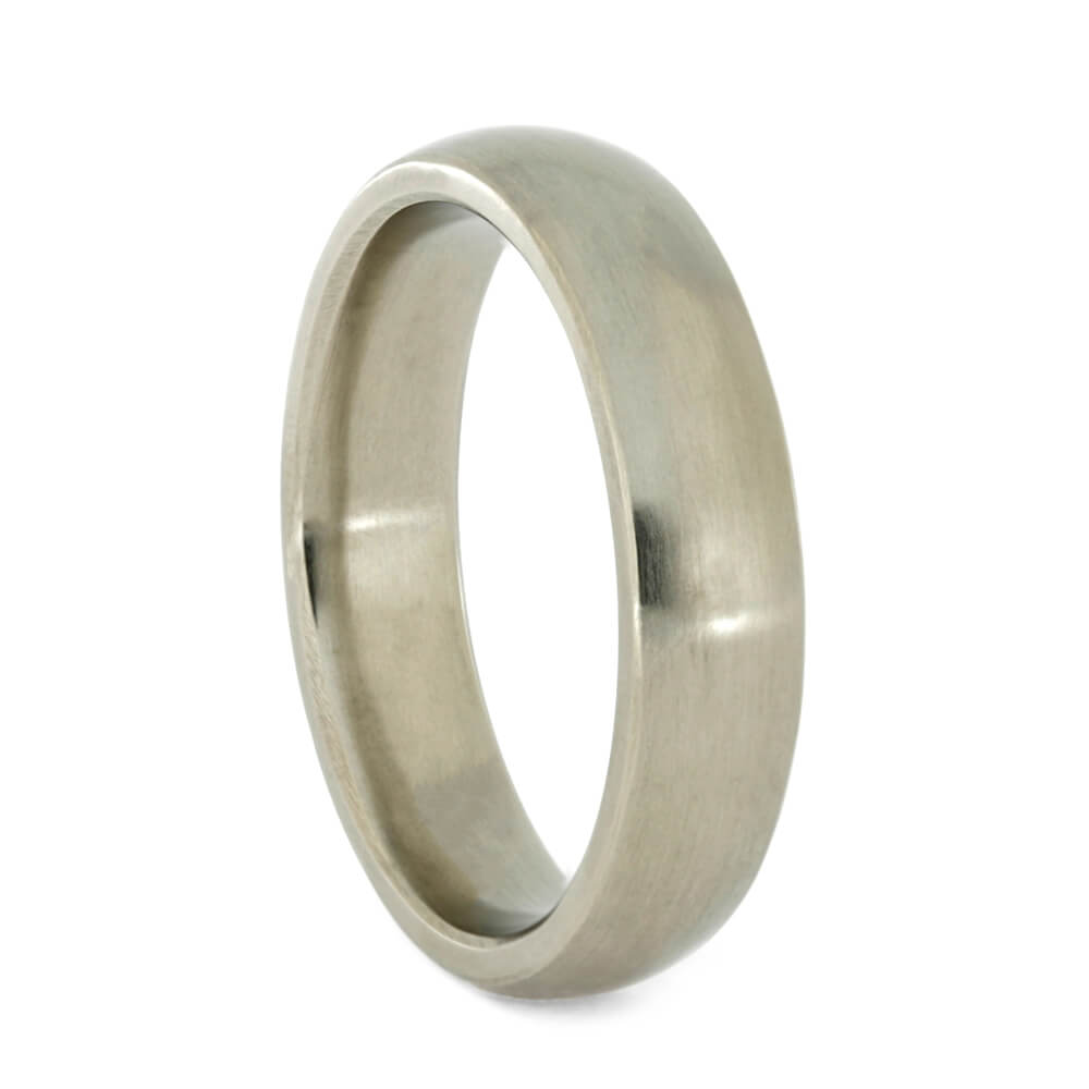 Round White Gold Wedding Band with Matte Finish, All Metal Ring-3845 - Jewelry by Johan