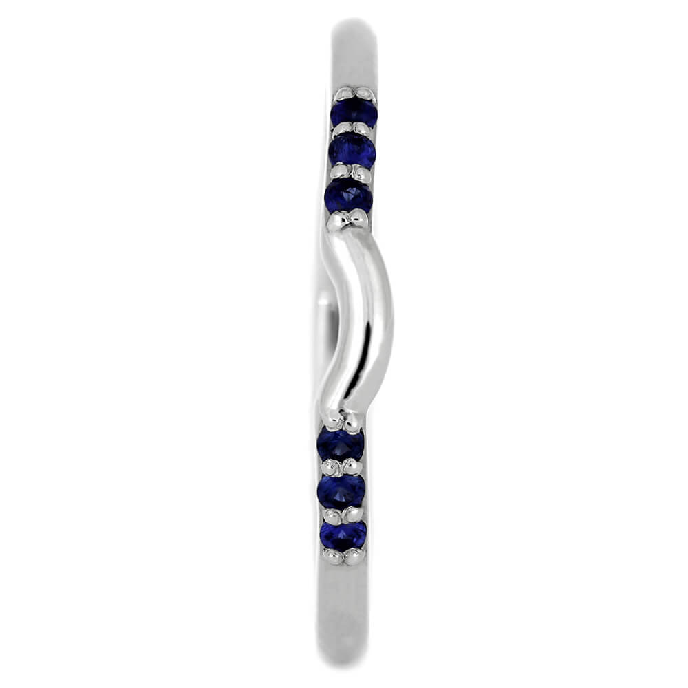 Platinum Shadow Band with Blue Sapphires-3851 - Jewelry by Johan