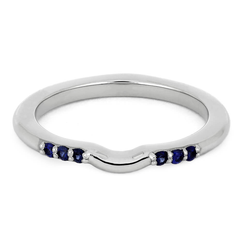 Platinum Shadow Band with Blue Sapphires-3851 - Jewelry by Johan