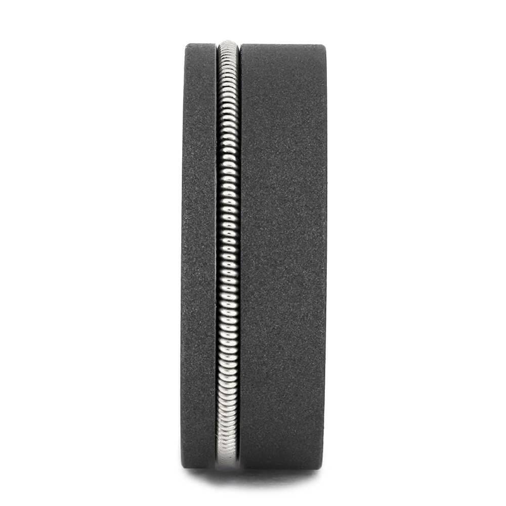 Guitar String Ring for Musicians With Sandblasted Finish - Jewelry by Johan