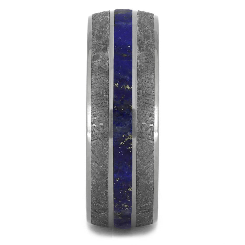 Men's Lapis Lazuli and Meteorite Wedding Band