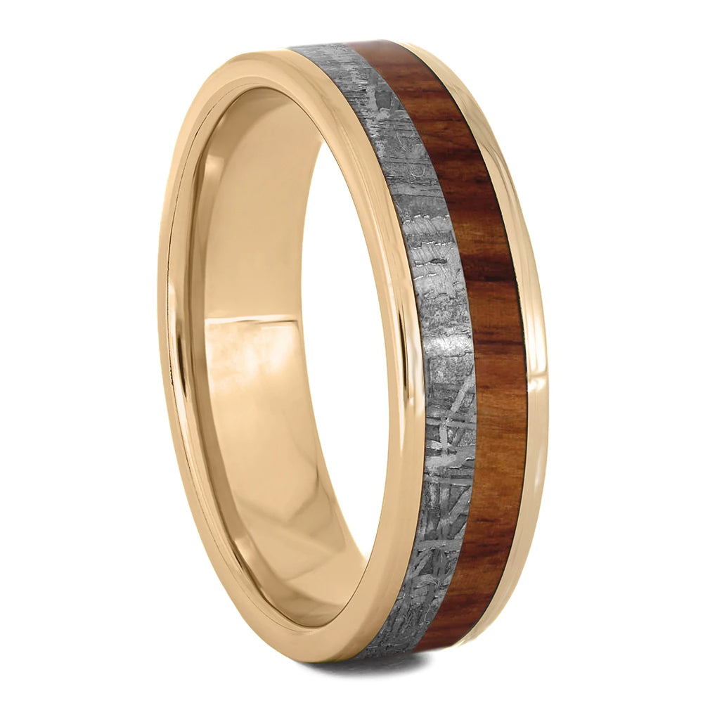 Men's Wedding Band with Rose Gold