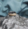 Black Ring with Red Stripes & Meteorite