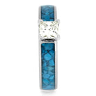 Diamond Engagement Ring With Turquoise Inlay - Jewelry by Johan