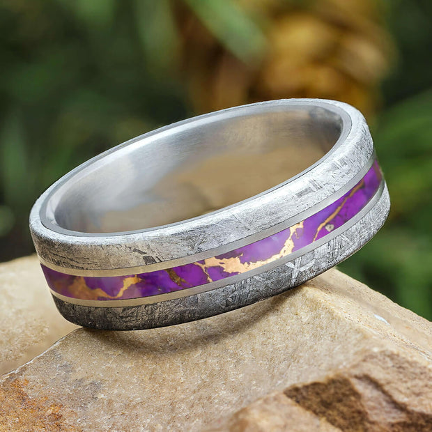 Unique Purple Men's Wedding Band