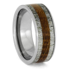 Whiskey Barrel Wood And Antler Men's Ring-3938 - Jewelry by Johan