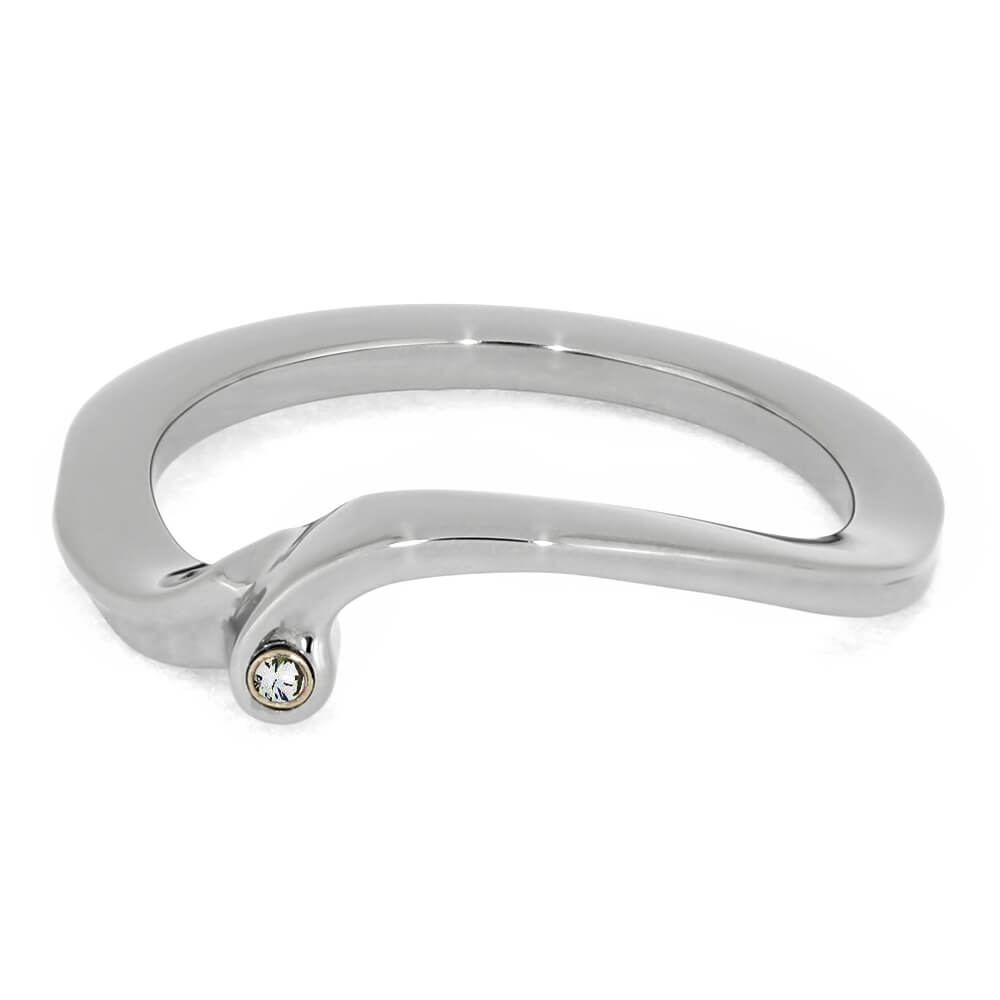 Bezel Stone Shadow Band, Custom Matching Ring for Engagement Ring-3952 - Jewelry by Johan