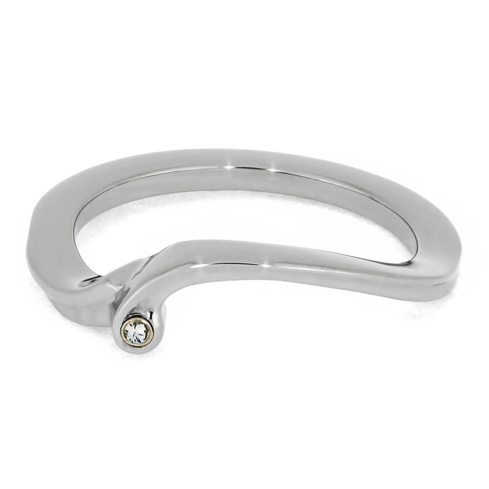 Bezel Stone Shadow Band, Custom Matching Ring for Engagement Ring-3952 - Jewelry by Johan