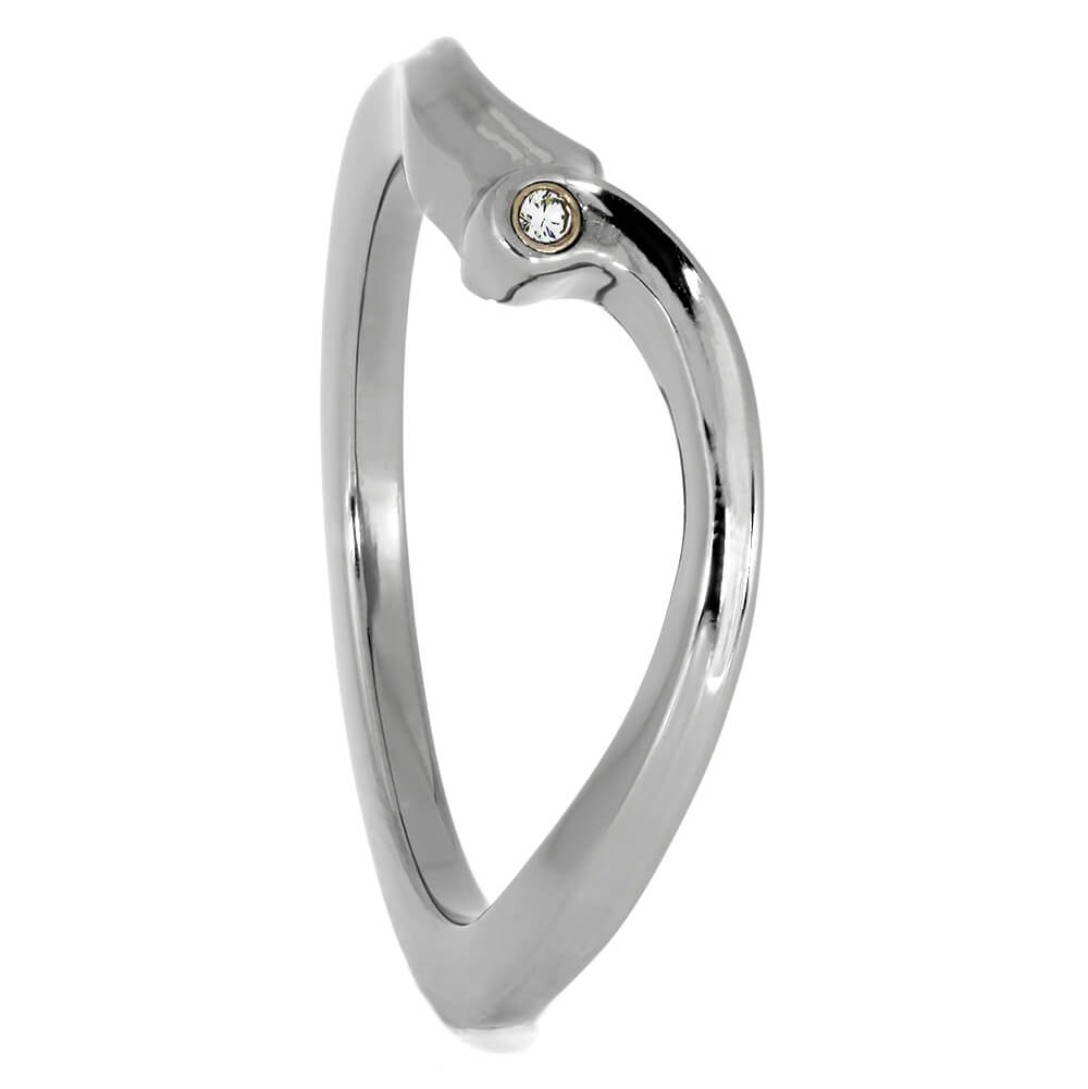 Bezel Stone Shadow Band, Custom Matching Ring for Engagement Ring-3952 - Jewelry by Johan