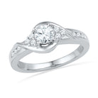 Round Cut Diamond Engagement Ring in Sterling Silver-SHRE028461-SS - Jewelry by Johan