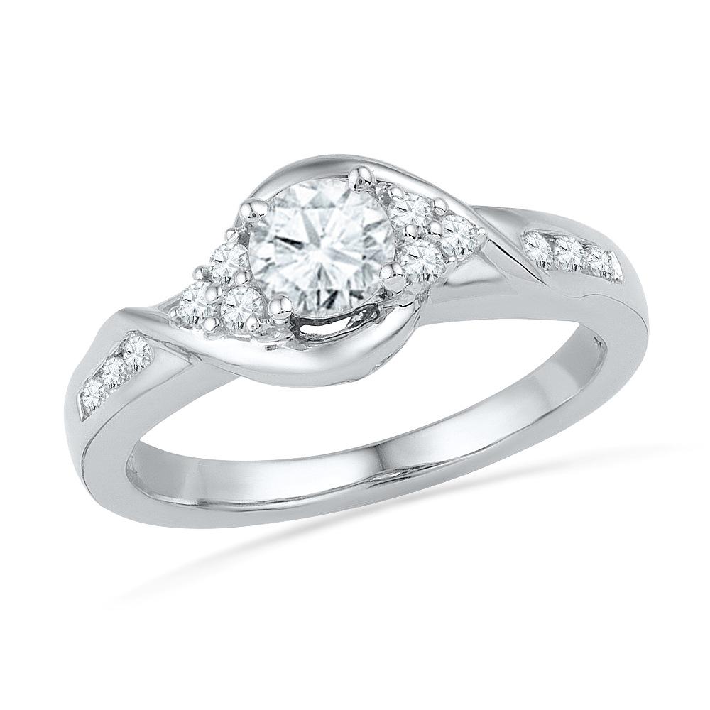 Round Cut Diamond Engagement Ring With Swirled Design - Jewelry by Johan