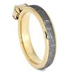 Opal Engagement Ring With Meteorite Band In Yellow Gold-3994 - Jewelry by Johan