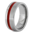 Dual Finish Titanium Wedding Band with Red Enamel Pinstripe-3996 - Jewelry by Johan