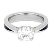Lapis Lazuli Engagement Ring In Platinum With Round Moissanite-3998 - Jewelry by Johan