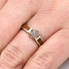 Rough Diamond Engagement Ring with Ironwood Inlay-3235 - Jewelry by Johan