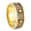 Drum Ring With Yellow Gold, Maple Wood Ring For Musicians-3809 - Jewelry by Johan