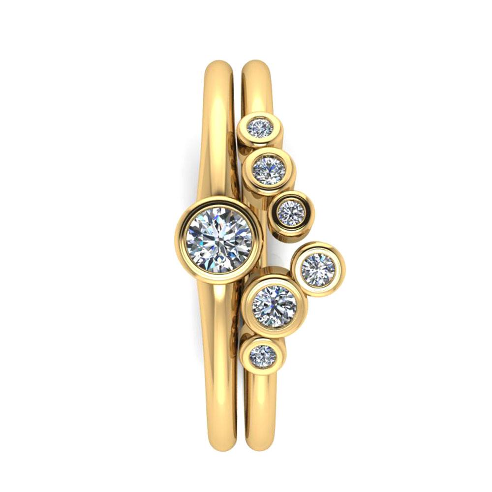 Modern Diamond Bridal Set in 10k Yellow Gold-2984 - Jewelry by Johan