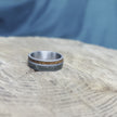 Whiskey Oak and Dino Bone Men's Wedding Band