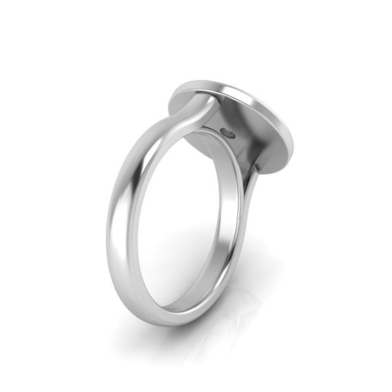 Pokemon Engagement Ring, Pokeball Ring with Moissanite Center Stone-2681 - Jewelry by Johan