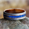 Lapis Lazuli, Meteorite & Rose Gold Men's Wedding Band