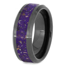 Black Ceramic Men's Wedding Band With Purple Stardust™-4012 - Jewelry by Johan