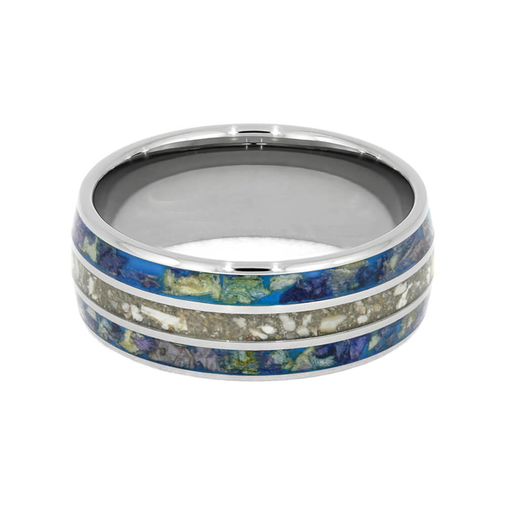 Memorial Ring with Flower Petals in Titanium-4016 - Jewelry by Johan