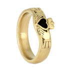 Jade Claddagh Ring, Yellow Gold with Matte Finish-4020 - Jewelry by Johan