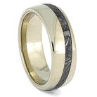 Offset Meteorite Men's Wedding Band in White Gold, Slanted Design-4026 - Jewelry by Johan