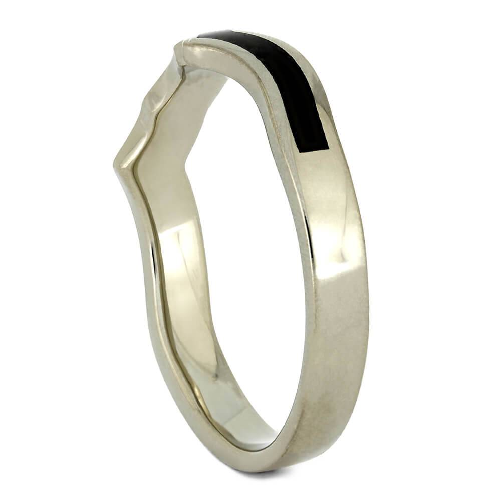 Dinosaur Bone Shadow Band in White Gold-4032 - Jewelry by Johan