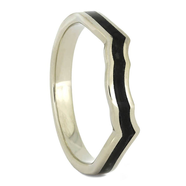 Dinosaur Bone Shadow Band in White Gold-4032 - Jewelry by Johan