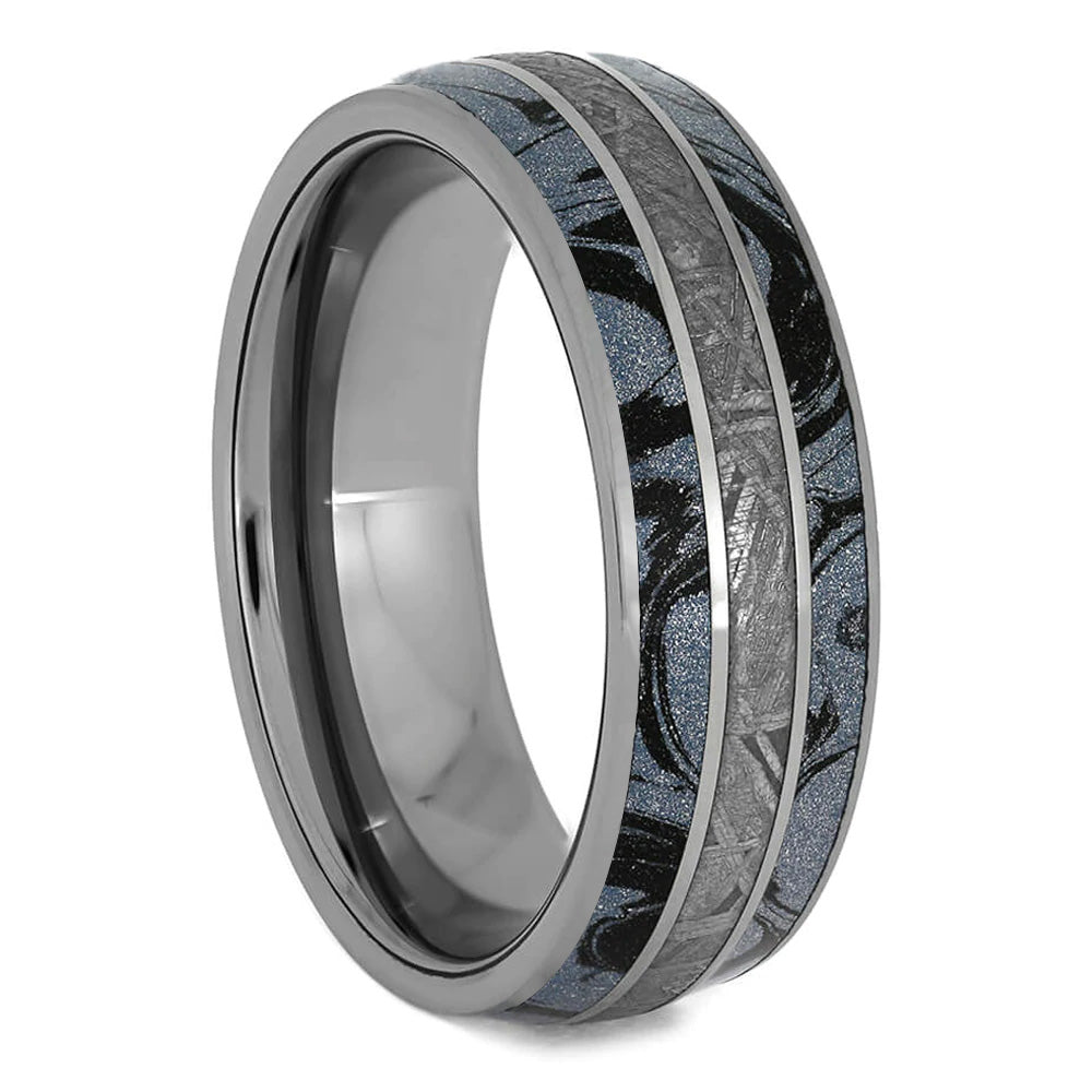 Unique Blue Men's Wedding Band