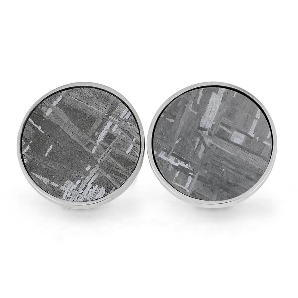 Genuine Meteorite Round Cuff Links, In Stock-SIG3042 - Jewelry by Johan