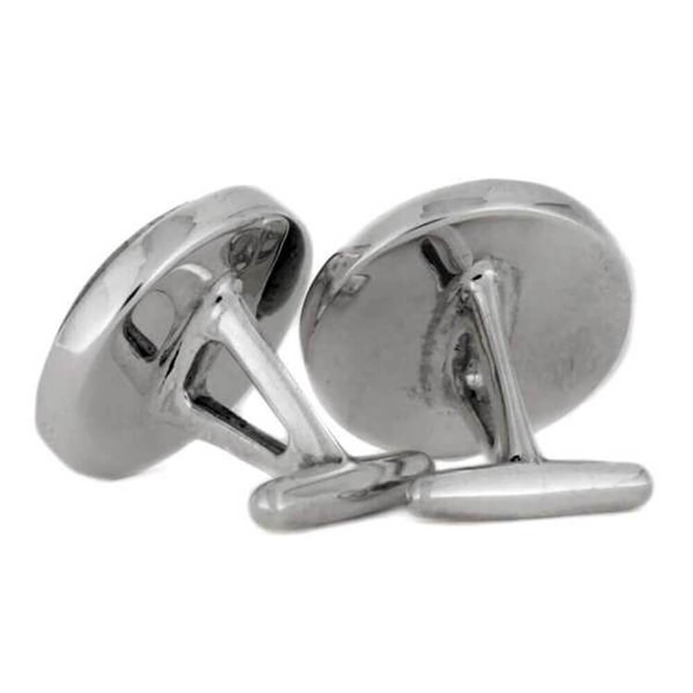 Genuine Meteorite Round Cuff Links, In Stock-SIG3042 - Jewelry by Johan