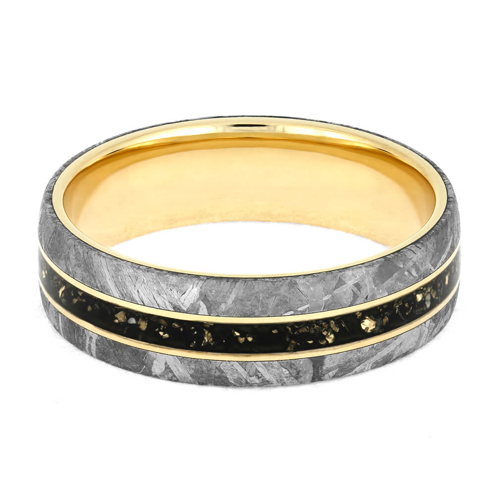 Meteorite Wedding Band for Man With Black Stardust™-4040 - Jewelry by Johan