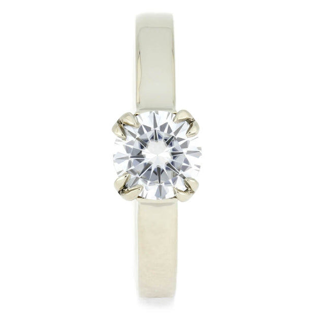 White Gold Moissanite Engagement Ring with Antler Prongs-4050 - Jewelry by Johan