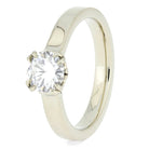 White Gold Moissanite Engagement Ring with Antler Prongs-4050 - Jewelry by Johan