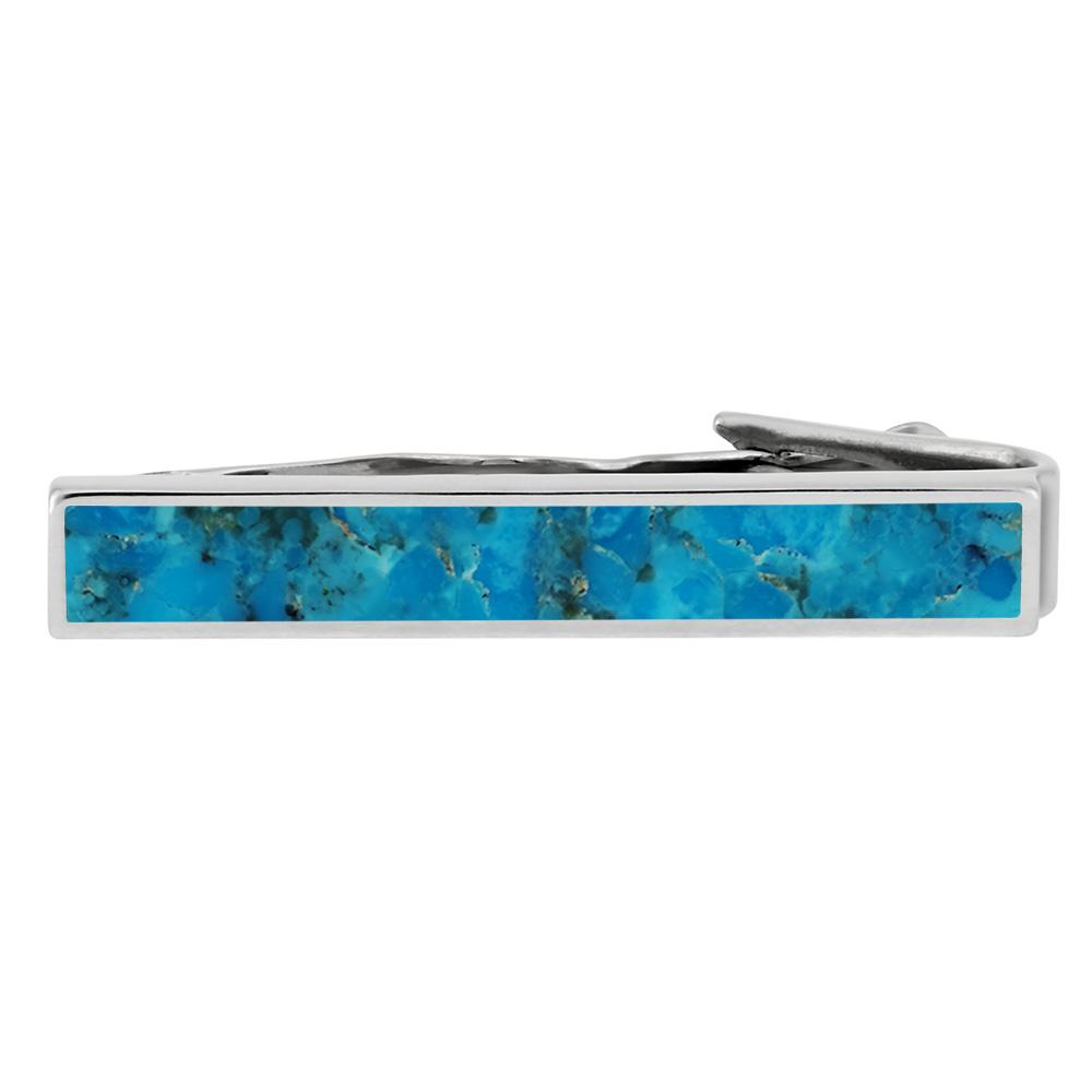 Turquoise Tie Clip in Sterling Silver