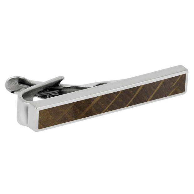 Stone Cold Whiskey Barrel Gift Set - Whiskey Oak Cuff Links And Tie Clip Bundle - Jewelry by Johan