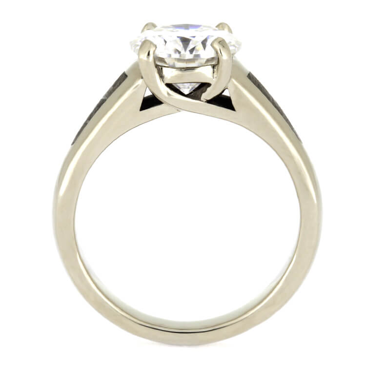 White Gold Engagement Ring With Moissanite And Meteorite Accents-3215 - Jewelry by Johan