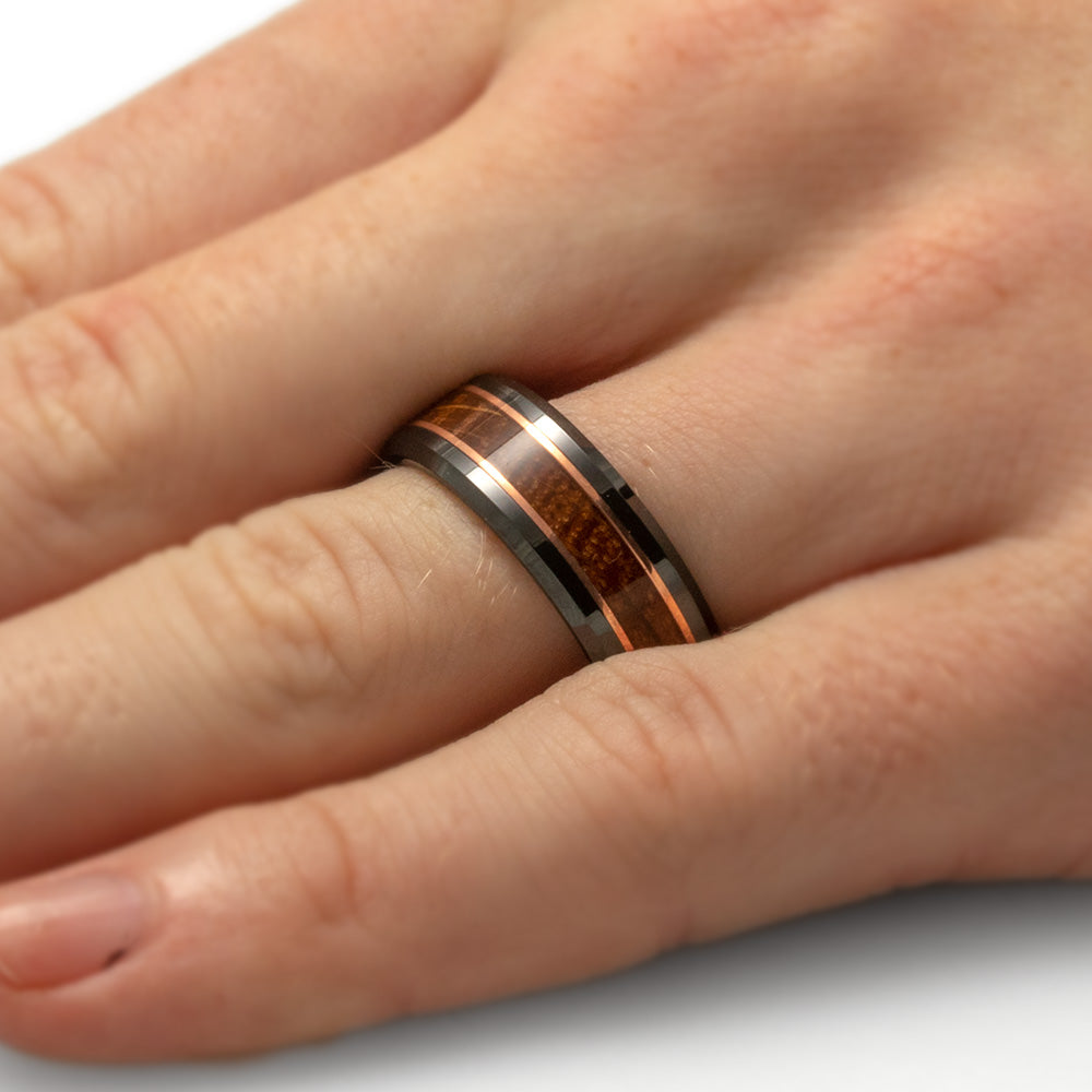 Whiskey Barrel Oak Wood Wedding Band