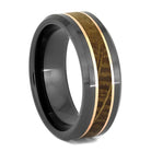 Black Ceramic and Whiskey Wood Ring