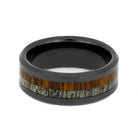 Men's Black Ceramic Wedding Band with Deer Antler and Ironwood-4092 - Jewelry by Johan