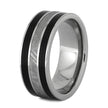 Meteorite Wedding Band with Vinyl LP Record Inlays-4095 - Jewelry by Johan
