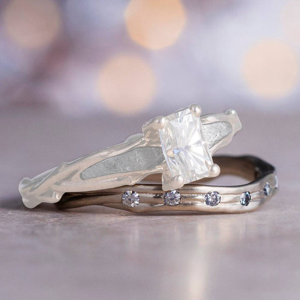 Custom Curved Diamond Band with Vine