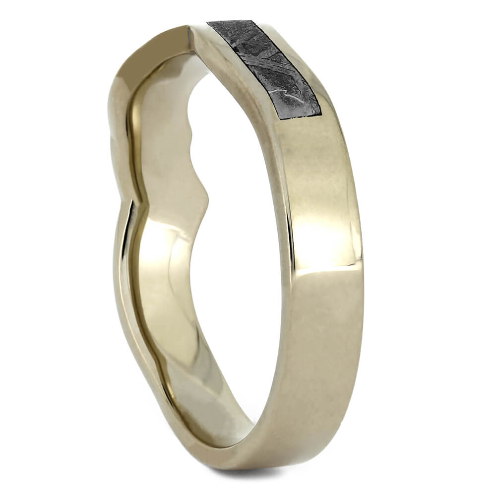 Gibeon Meteorite Shadow Band for Twist Engagement Rings-4131 - Jewelry by Johan