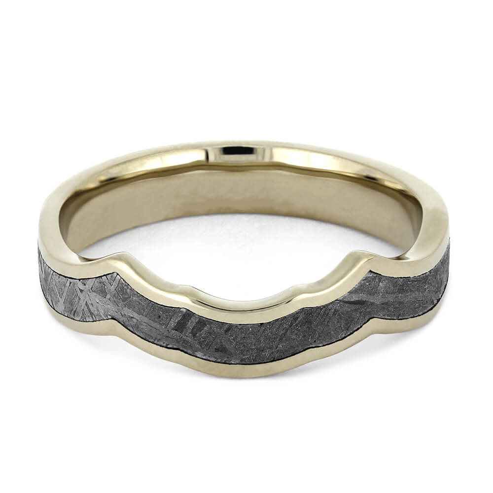Gibeon Meteorite Shadow Band for Twist Engagement Rings-4131 - Jewelry by Johan