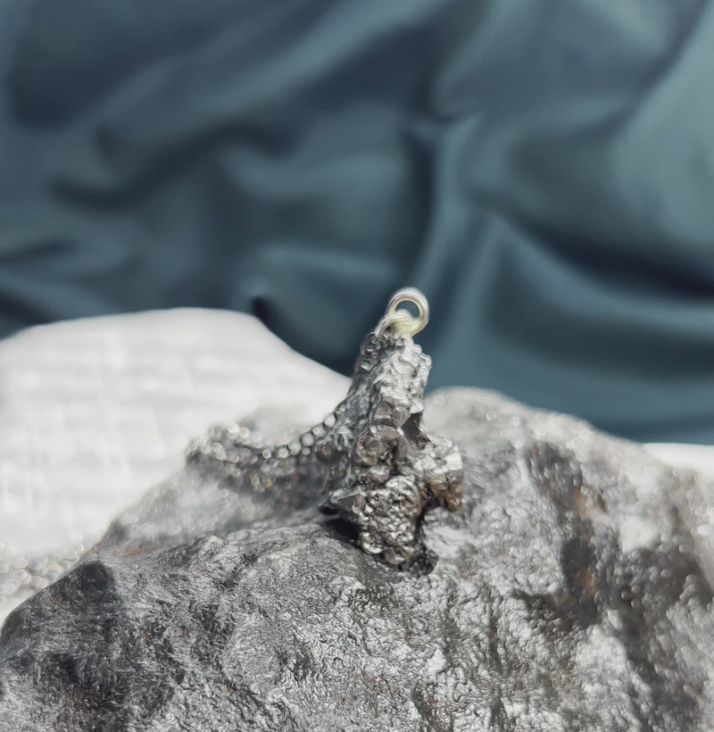 Meteorite Nugget Necklace With Black 30 Chain