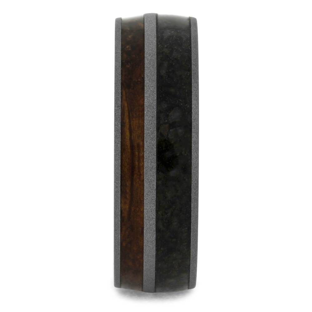 Whiskey Oak and Dino Bone Men's Wedding Band-4168 - Jewelry by Johan