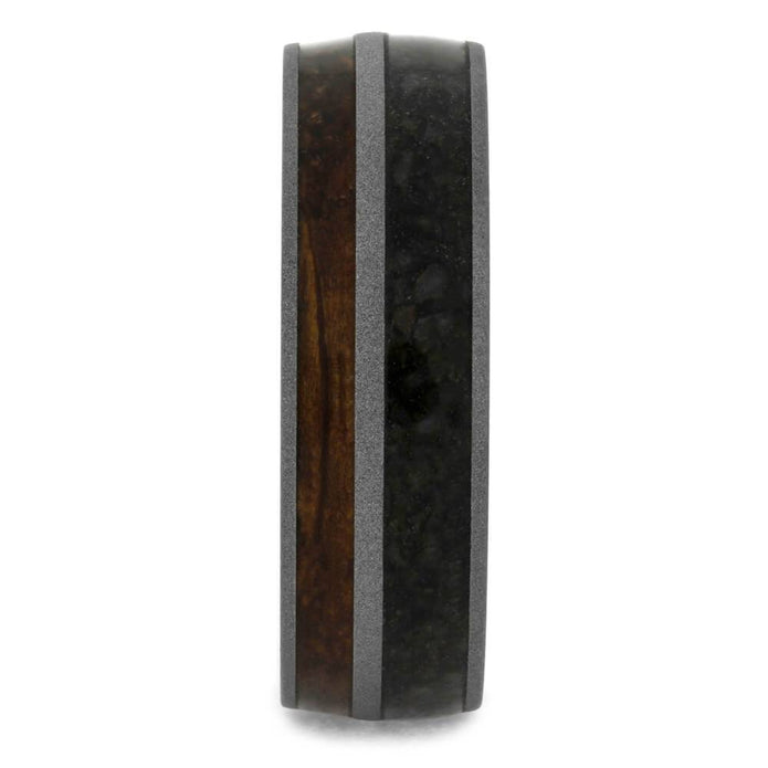 Whiskey Oak and Dino Bone Men's Wedding Band-4168 - Jewelry by Johan